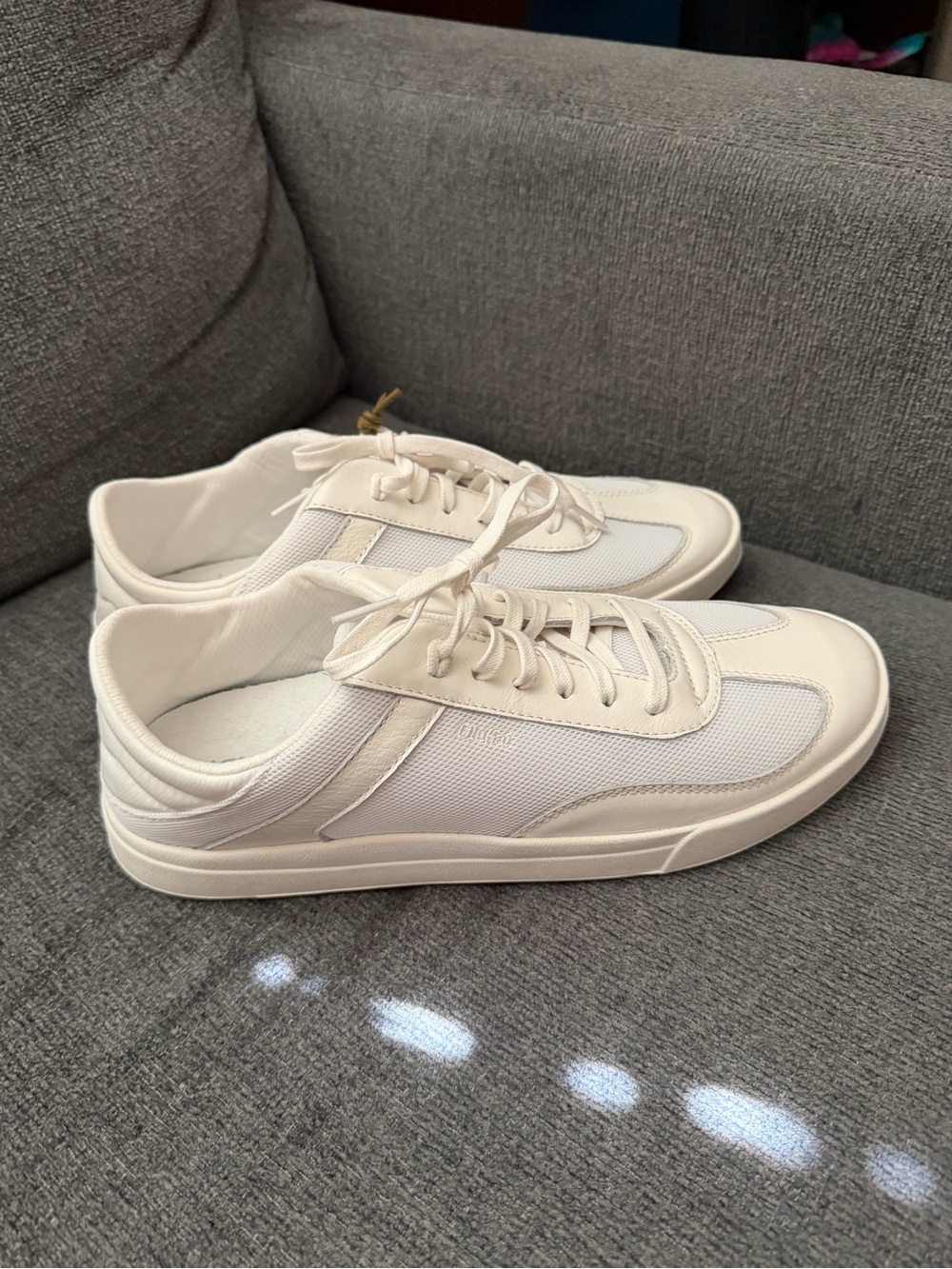 OLUKAI HA'UPU HULU Bright White LEATHER TEXTILE UPPER SNEAKERS Womens 8 and 11